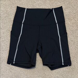 Fabletics Black Bike Shorts with Gray Accents